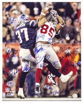2007 New York Giants Team Signed Super Bowl Champions 16x20 Photo(34 Signatures Including Manning) 